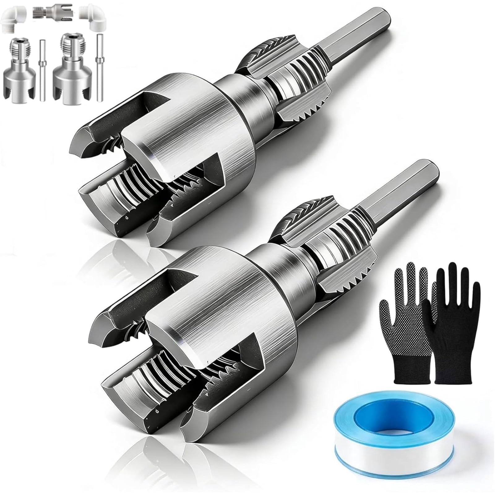 4-in-1 Water Pipe Wrench, CR-V Chromium Vanadium Steel, Internal and ...