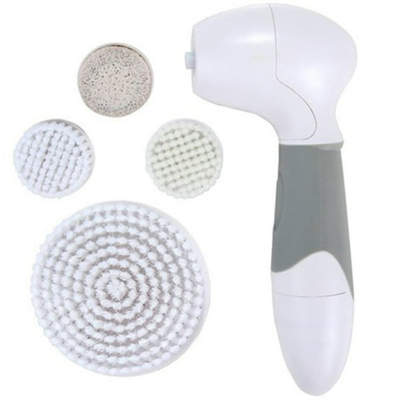 4-in-1 Waterproof Facial and Body Cleansing Brushing System, Grey