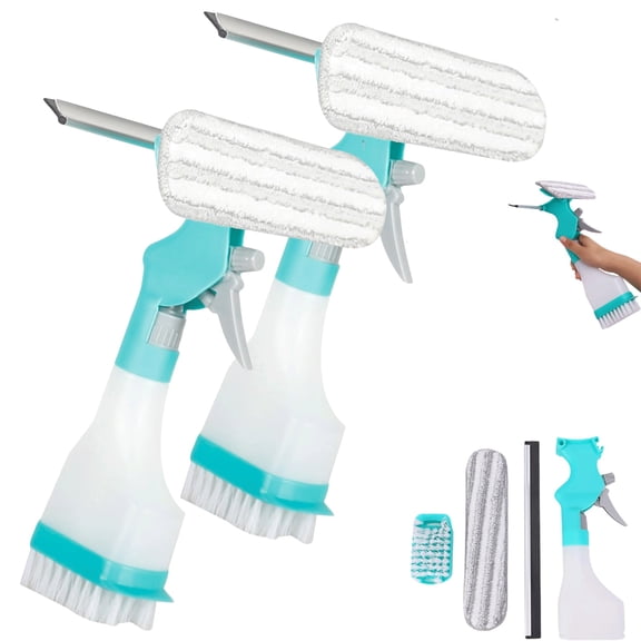 4-in-1 Window Cleaner Tool  Double-Sided Magnetic Glass Cleaner with Spray Bottle, Extendable Handle & Squeegee for High-Rise Home, Balcony, Sliding Door or Car Windows