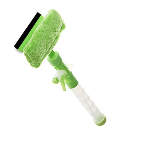 4-in-1 Window Cleaner Tool with Squeegee, Brush, Spray Bottle & Microfiber Head, 6-inch Scraper, Leakproof Design, for Windows, Mirrors, Car Windshields
