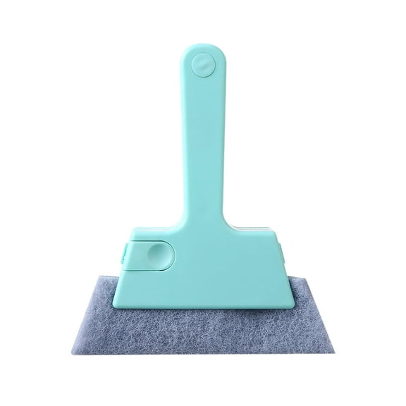 4-in-1 Window Track Cleaner Tool - Multi-Purpose Groove Cleaning Brush with Bristles, Dustpan & Scraper - for Sliding Doors, Sills, Car Vents & Blinds