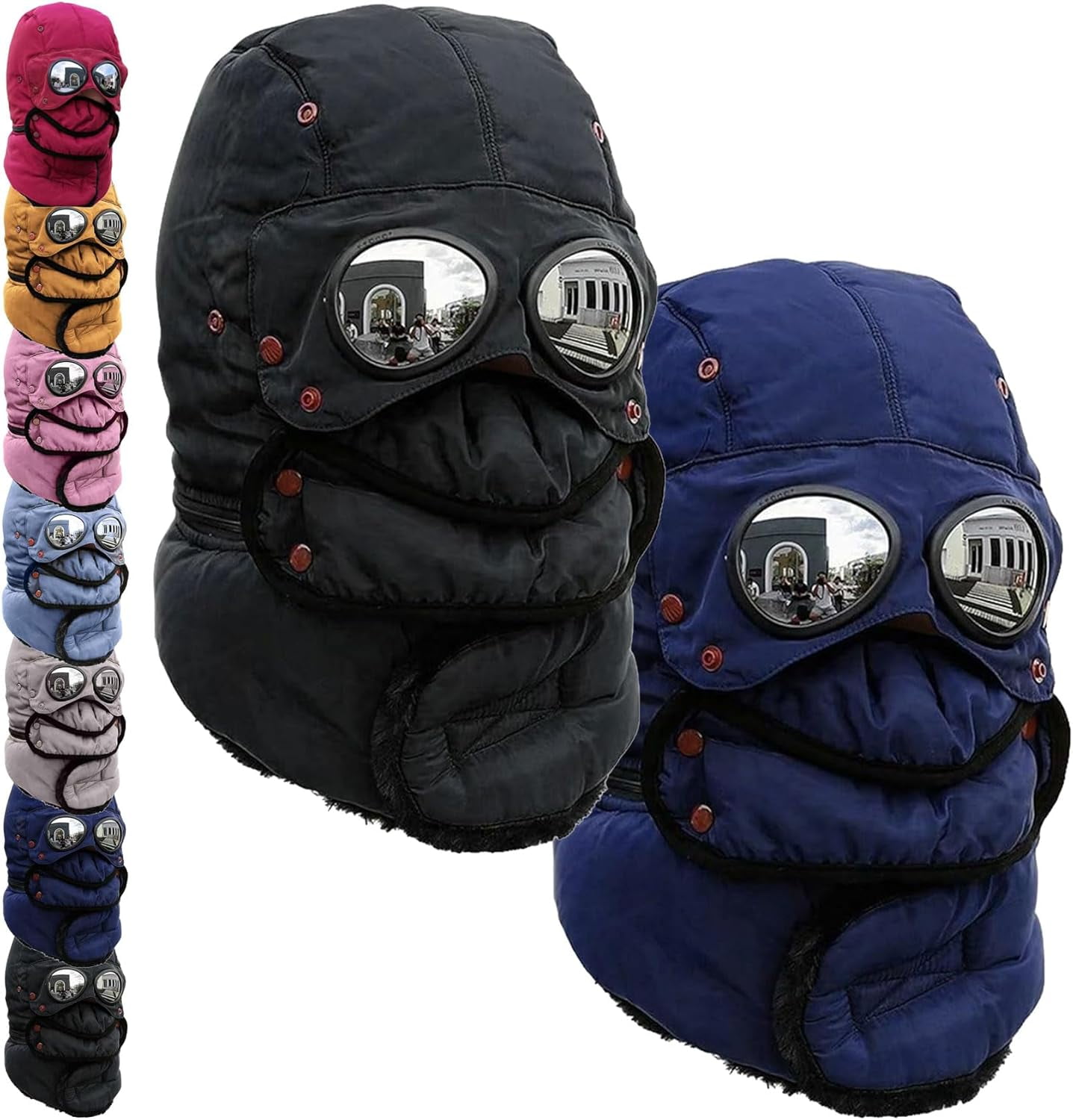 4 in 1 Winter Windproof Thermal Hat - Detachable Mask & Neckband, Glasses-Compatible for Hiking/Camping