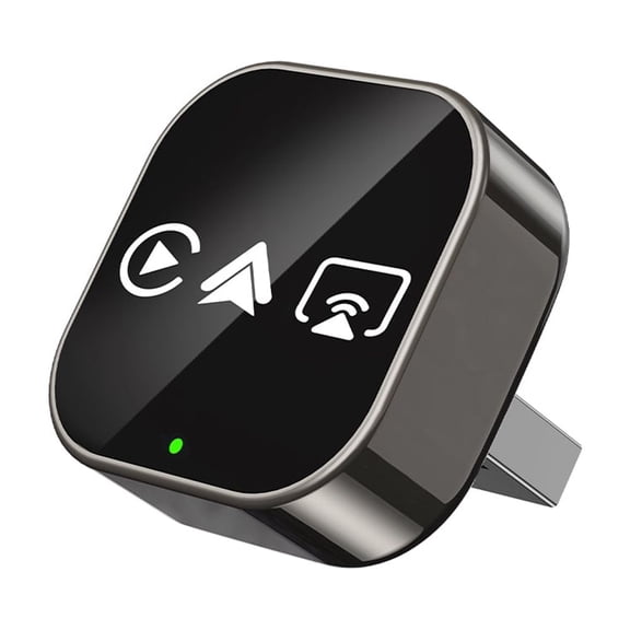 4-in-1 Wireless CarPlay Adapter, Supports Android Auto, Airplay, Miracast, Plug & Play Auto Connectivity for Cars, OTA Updates, Compatible with iPhone & Android,Brown