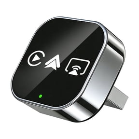 4-in-1 Wireless CarPlay Adapter, Supports Android Auto, Airplay, Miracast, Plug & Play Auto Connectivity for Cars, OTA Updates, Compatible with iPhone & Android,Silver