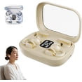thumbnail image 1 of 4-in-1 Wireless Earbuds with LED Case, 360° Spatial Audio, Bluetooth 5.4 Sharing Earbuds with LED Light Display, IPX7 Waterproof Noise Cancelling, for Pad, Sports and Work (Beige), 1 of 4