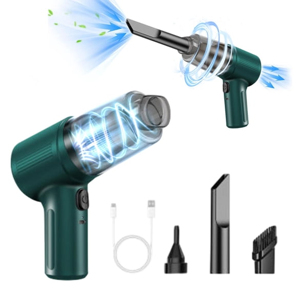 4-in-1 Wireless Handheld Car Vacuum Cleaner with Blower Inflate Deflate, Powerful Suction Lightweight Cordless Cleaner, Type-C Rechargeable Quiet Vacuum for Car Home