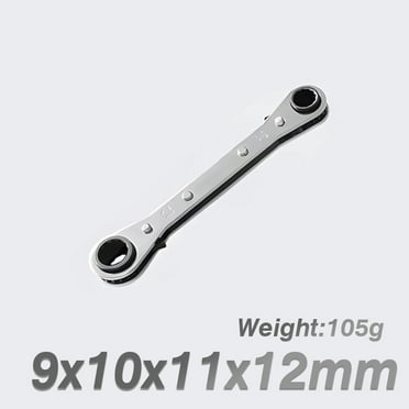 4-in-1 Wrench Double Head Ring Ratchet Wrench 6/8/9/10/11/12/13/14/15/16/17/18/19/21mm Chrome Vanadium Steel Ratchet Spanner Set (9x10x11x12mm)