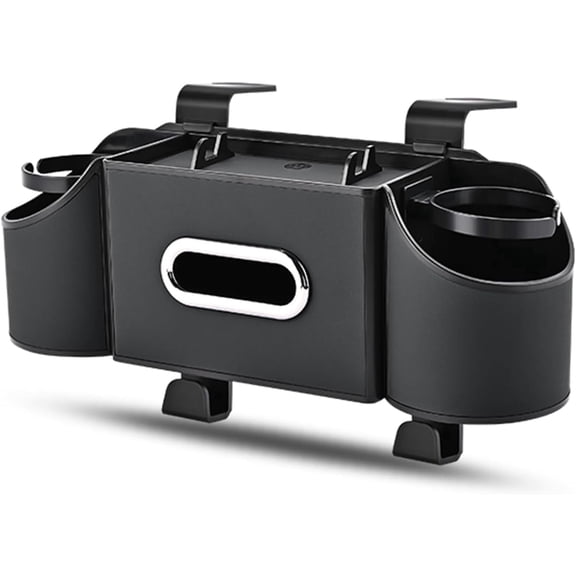 4-in-1 car organizer back seat, Multi-Pocket backseat car cup holder, Universal back seat cup holders for cars, car organization, for Travel & Daily Use (BLACK)