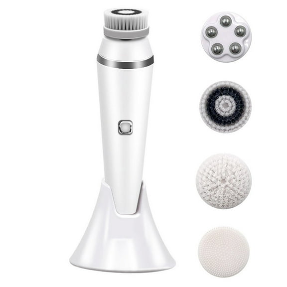 4 in 1 for Facial Cleansing Brush Face Massager with 4 Heads Rechargeable Skin Care Tool