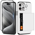 thumbnail image 1 of 4-in-1 iPhone 15 Pro Max Case with Screen Protector & Camera Cover Full Body Hybrid iPhone 15 Pro Max Case Wallet Card Holder Shockproof Protective Case for iPhone 15 Pro Max for Women Men, 1 of 14