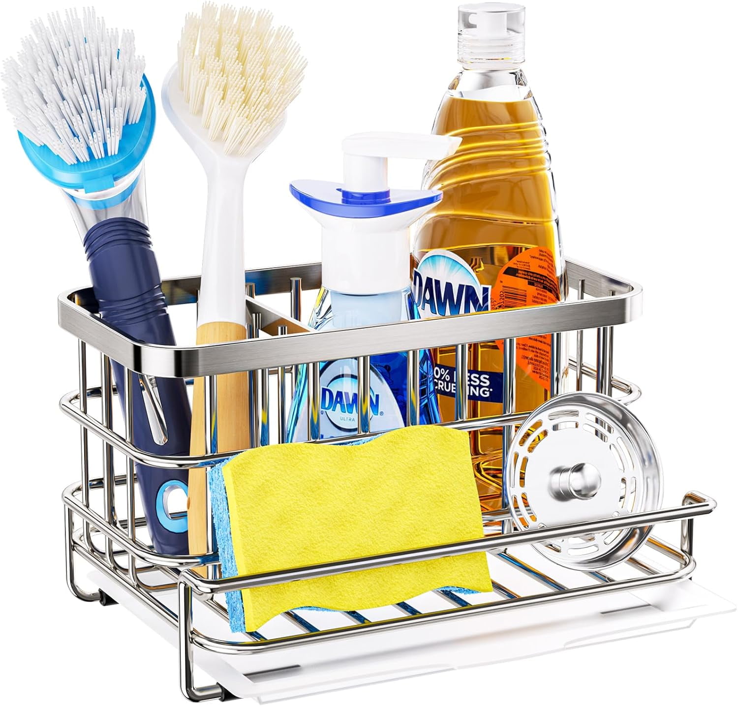 Stainless Steel Kitchen Sink Caddy with Drain Tray