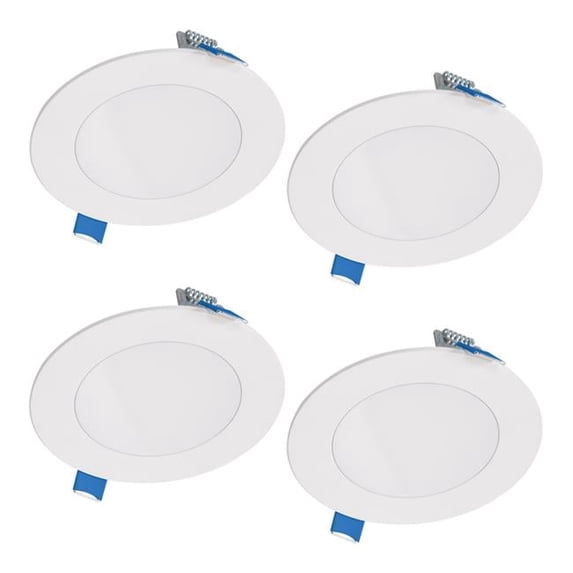 4 in. 10.1W HLB Lite LED Recessed Direct Mount Light Trim - Matte White