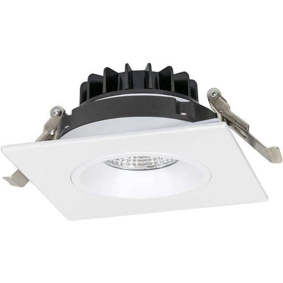 4 in. 12W 5CCT 90CRI Luke LED Square Regressed Gimbal Recessed Downlight, White