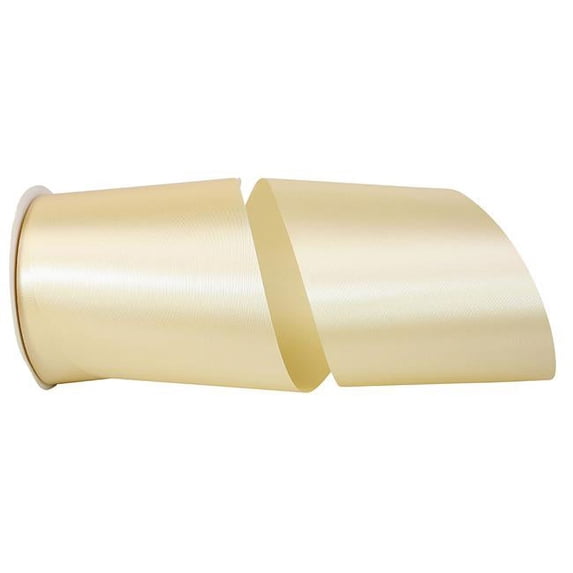 4 in. 50 Yards Single Face Satin Allure Ribbon, Cream