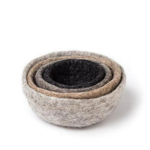 4 in.-7 in. Nesting Bowls, Taupe Mix - Set of 4