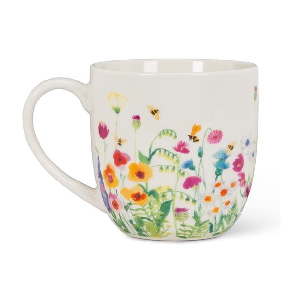 4 in. Bees in The Garden Mug, White & Multi Color