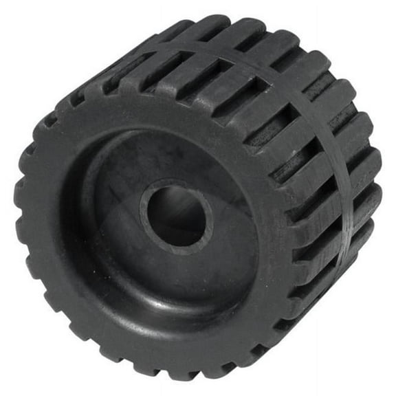 4 in. Black Rubber Ribbed Wobble Roller for 1.24 in. Shaft