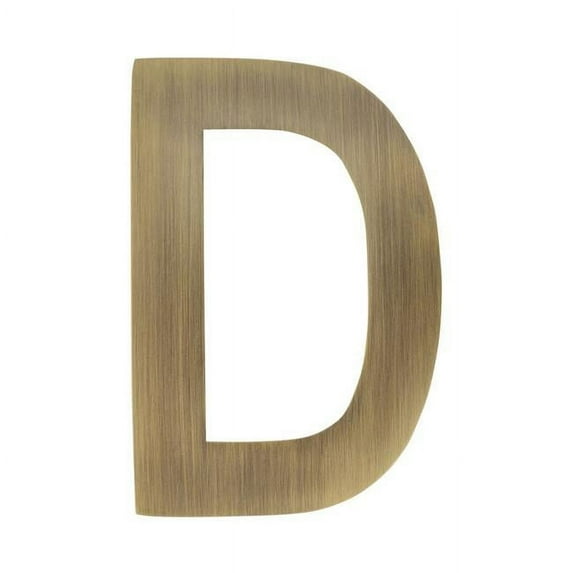 4 in. Brass Floating House Letter D, Antique Brass