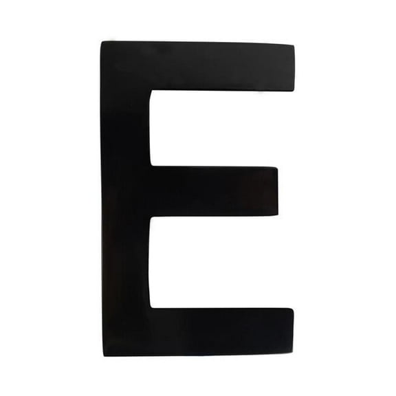 4 in. Brass Floating House Letter E, Black