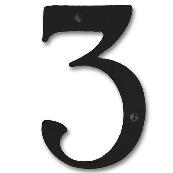 4 in. Brass House Number-3, Honey - Warm Brass