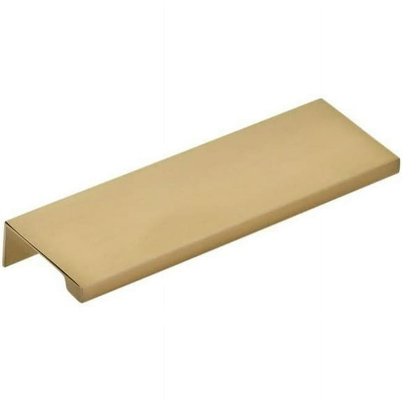 4 in. Center to Center Cabinet Edge Pull, Satin Brass