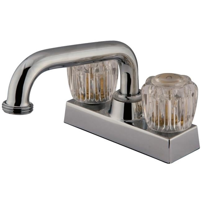 Polished Chrome Traditional Centerset Laundry Faucet with Double Knob Handles