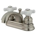 thumbnail image 1 of 4 in. Centerset Lavatory Faucet with Procelain Cross Handle, Satin Nickel, 1 of 1