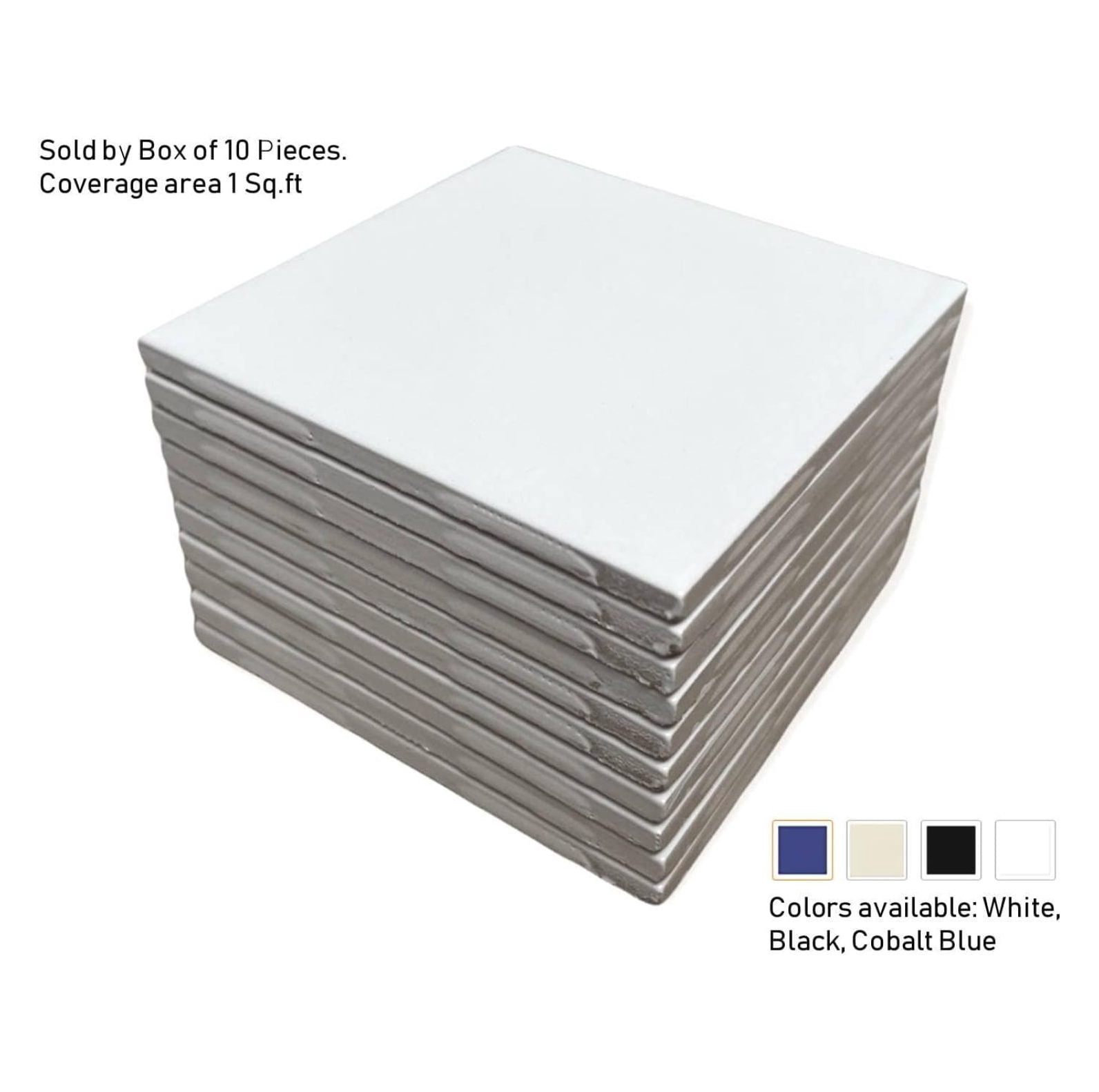 4 in Ceramic Tile 4.25 inch Gloss (Shinny) 4 1/4" Box of 10 Piece for Bathroom Wall and Kitchen Backsplash (White) by saney
