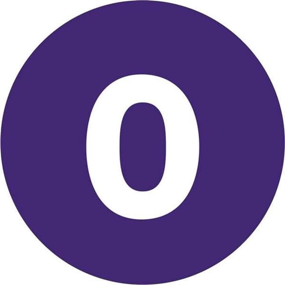 4 in. Circle - 0 Dark Blue Number Labels - Roll of 500
