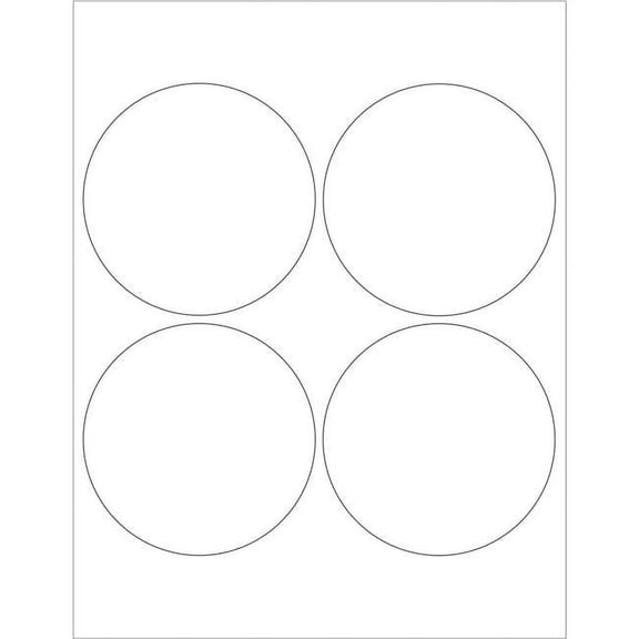 4 in. Circle Laser Labels, Glossy White
