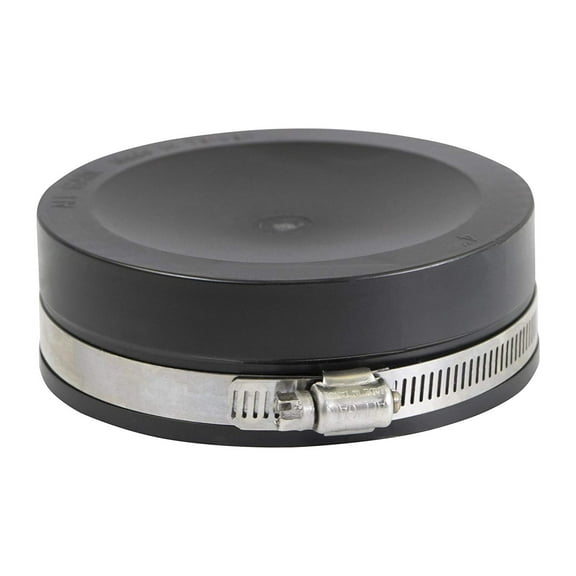 4 in. Flexible PVC Pipe Cap with Stainless Steel clamps