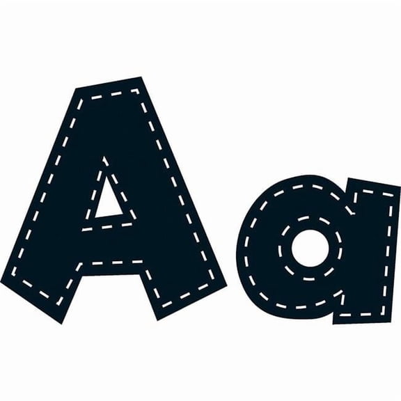 4 in. Fun Font Letters Black Stitch - Pack of 3