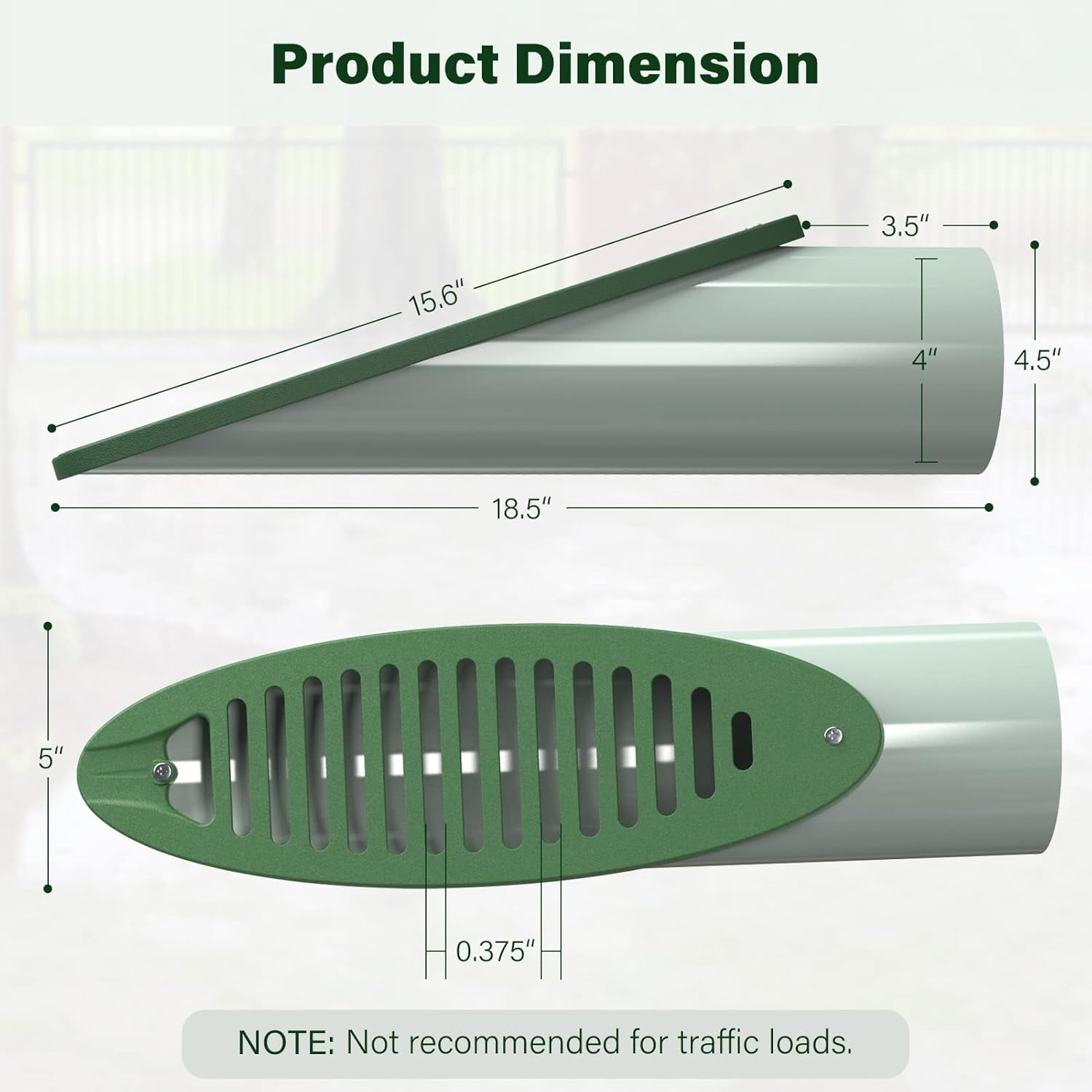 4 in. Green Angled Drainage Grate for Yard Drain, Sump Pump Discharge ...