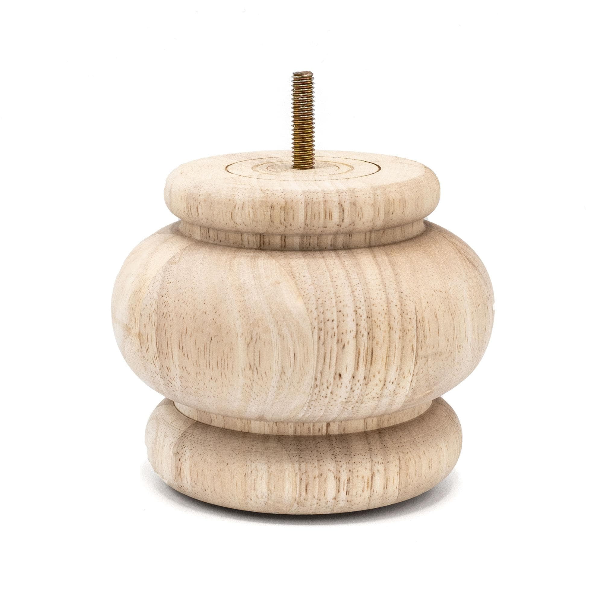 4-inch Unfinished Solid Maple Round Bun Foot