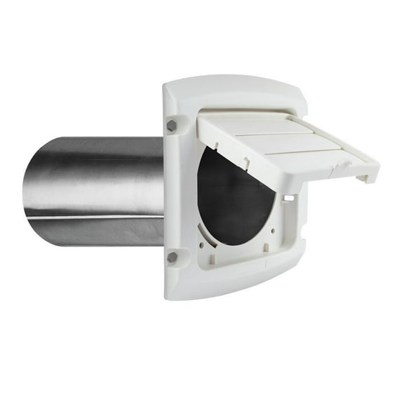 4 in. Hinged Louvered Vent Hood in White