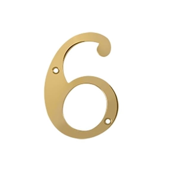 4 in. House Numbers - Lifetime Brass - Solid Brass