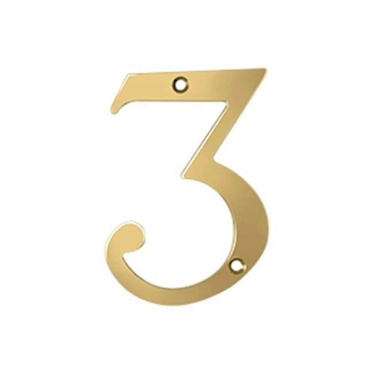 4 in. House Numbers, Lifetime Brass - Solid Brass