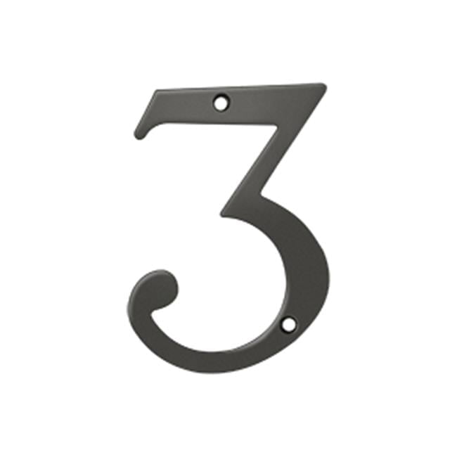 4 in. House Numbers, Oil Rubbed Bronze - Solid Brass