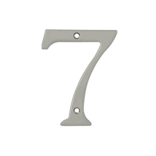 4 in. House Numbers, Satin Nickel - Solid Brass