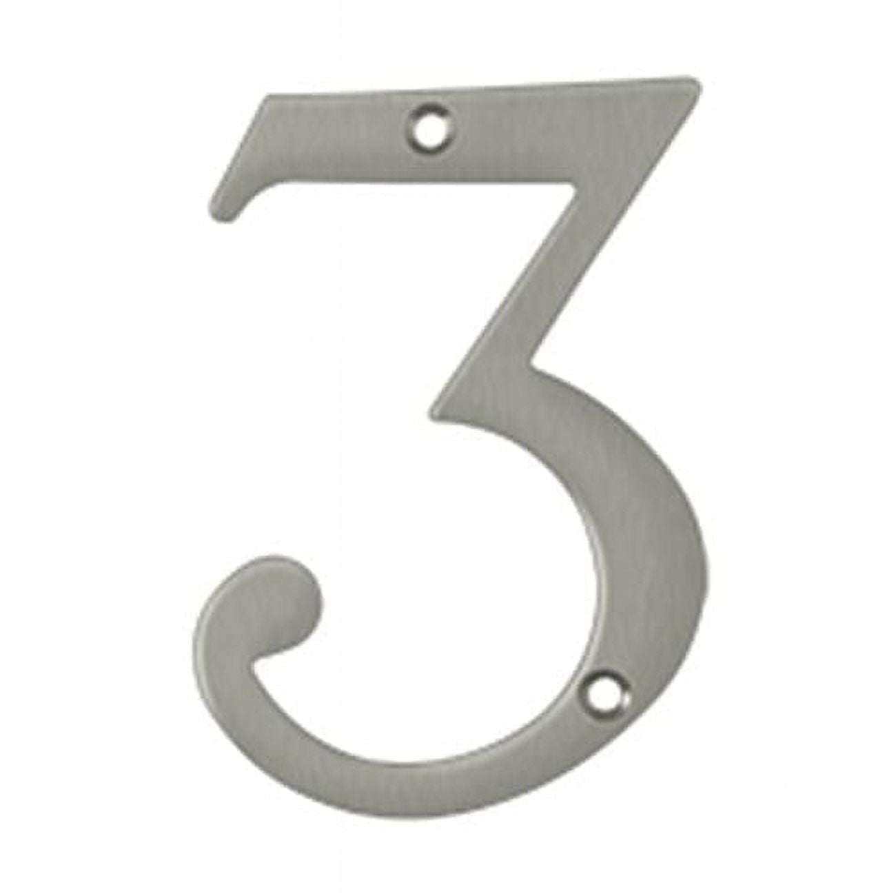 4 in. House Numbers, Satin Nickel - Solid Brass