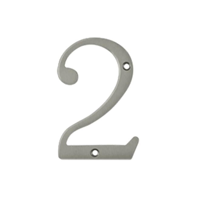4 in. House Numbers, Satin Nickel - Solid Brass