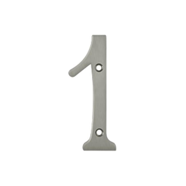4 in. House Numbers, Satin Nickel - Solid Brass