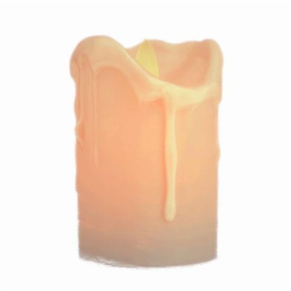 4 in. LED Dripping Wax Moving Flame Flickering Pillar Candle
