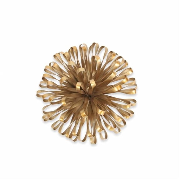 4 in. Metal Abstract Bloom Painted Sculpture, Gold
