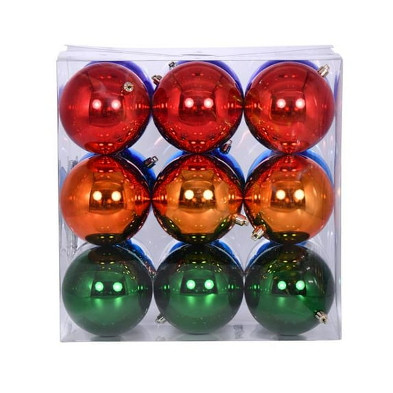 4 in. Multi Color Ornament Assortment - Pack of 18