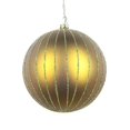 thumbnail image 1 of 4 in. Olive Matte Glitter Ball Christmas Ornament - 4 per Bag, 1 of 1