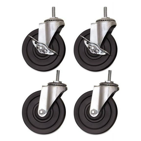 4 in. Optional Casters for Wire Shelving PVC Grip Ring - 200 lbs Caster