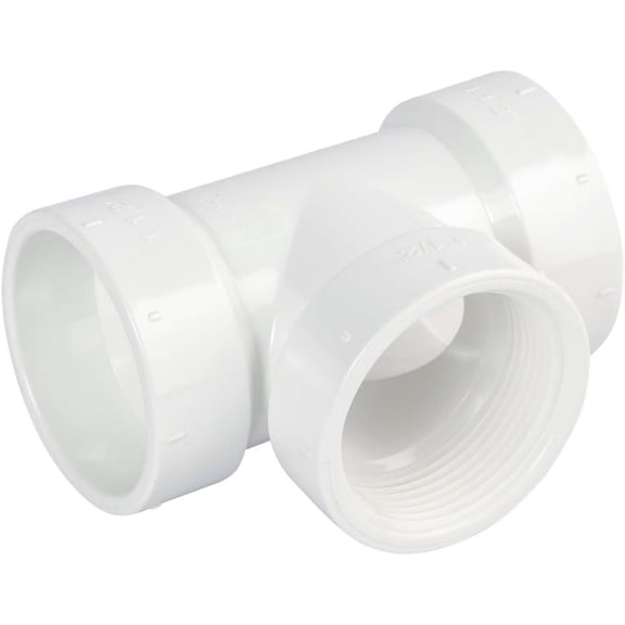 4 in. PVC DWV Flush Cleanout Tee, Hub x Hub x FPT White Drain, Waste & Vent Fitting with Cleanout Access, (10 Pack)