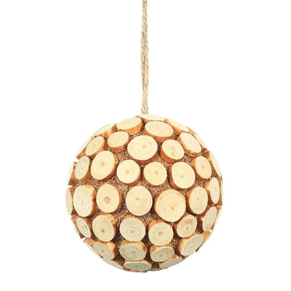 4 in. Pine Chip Brown Ornament Ball - Brown - 4 in.