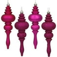 thumbnail image 1 of 4 in. Pink Finial 4 Finish Assorted Color Christmas Ornament - 8 per Box, 1 of 1